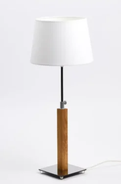 Lampe à poser LED Quatro chêne naturel