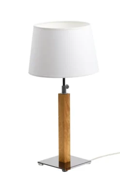 Lampe à poser LED Quatro chêne naturel