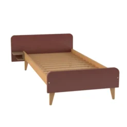Lit avec chevet intégré - Lagune - 90 x 200 cm - sommier à lattes rigides - adapté PMR