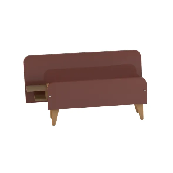 Lit avec chevet intégré - Lagune - 80 x 190 cm - sommier panneau - adapté PMR
