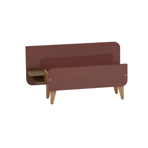 Lit avec chevet intégré - Lagune - 80 x 190 cm - sommier panneau - adapté PMR