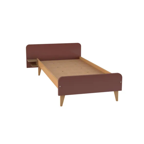 Lit avec chevet intégré - Lagune - 80 x 190 cm - sommier panneau - adapté PMR