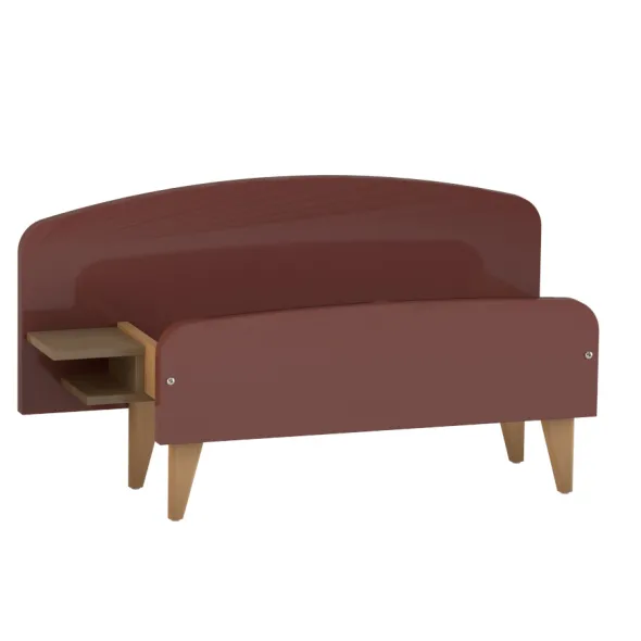 Lit avec chevet intégré - Lagune - 80 x 190 cm - sommier panneau - adapté PMR