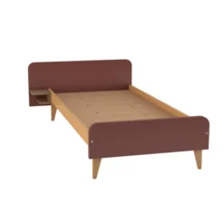 Lit avec chevet intégré - Lagune - 80 x 200 cm - sommier panneau - adapté PMR