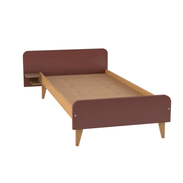 Lit avec chevet intégré - Lagune - 80 x 200 cm - sommier panneau - adapté PMR