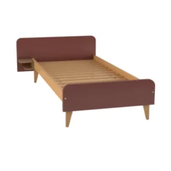Lit avec chevet intégré - Lagune - 80 x 190 cm - sommier à lattes rigides - adapté PMR