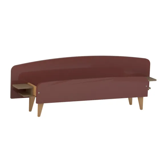 Lit avec chevet intégré - Lagune - 140 x 190 cm - sommier panneau - adapté PMR