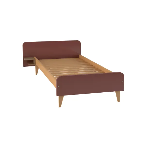 Lit avec chevet intégré - Lagune - 90 x 210 cm - sommier à lattes rigides