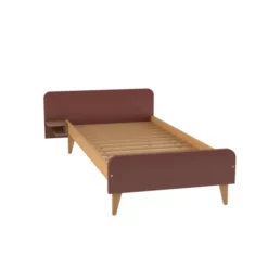 Lit avec chevet intégré - Lagune - 80 x 200 cm - sommier à lattes rigides