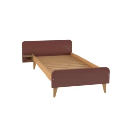 Lit avec chevet intégré - Lagune - 80 x 200 cm - sommier à lattes rigides - adapté PMR