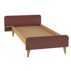 Lit avec chevet intégré - Lagune - 80 x 190 cm - sommier panneau