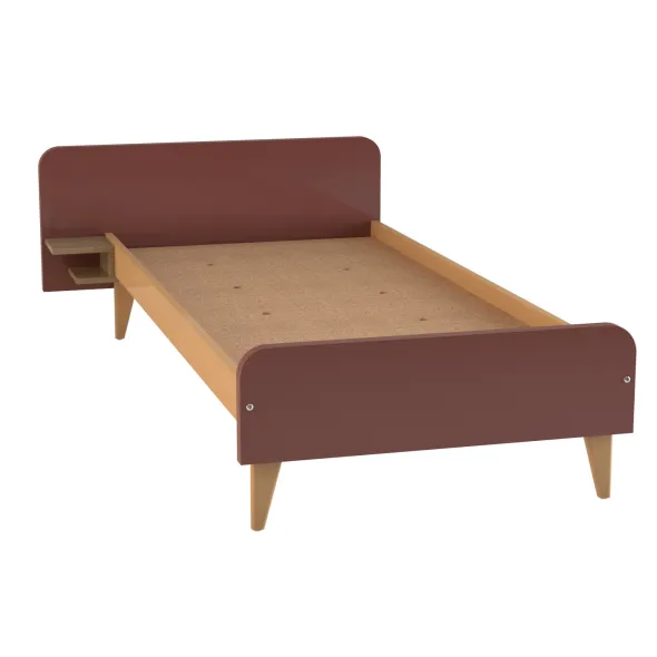 Lit avec chevet intégré - Lagune - 80 x 190 cm - sommier panneau