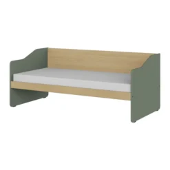 Lit banquette - Odéos - 90 x 200 cm - sommier panneau long pans Hêtre Verni Naturel