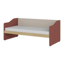 Lit banquette - Odéos - 90 x 200 cm - sommier panneau long pans Hêtre Verni Naturel