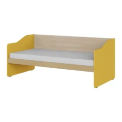 Lit banquette - Odéos - 90 x 200 cm - sommier panneau long pans Hêtre Verni Naturel