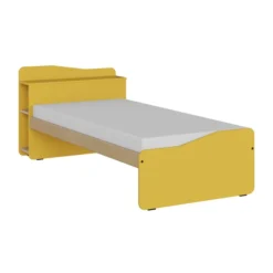 Lit cosy - Odéos - 90 x 200 cm - sommier panneau long pans Hêtre Verni Naturel