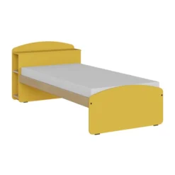 Lit cosy - Odéos - 90 x 190 cm - sommier panneau long pans Hêtre Verni Naturel