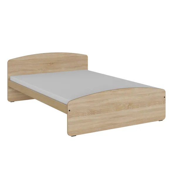 Lit panneau cintré - Kumyos - 140 x 190 cm - sommier à lattes rigides - compatible PMR