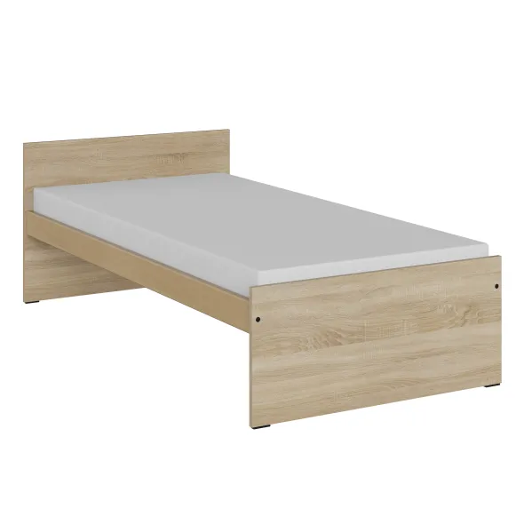 Lit panneau droit - Kumyos - 90 x 190 cm - sommier panneau - compatible PMR