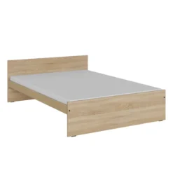 Lit panneau droit - Kumyos - 140 x 200 cm - sommier à lattes rigides - compatible PMR