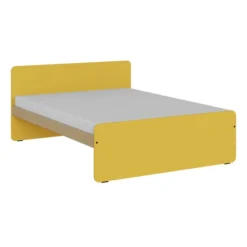 Lit panneau - Odéos - 140 x 190 cm - sommier à lattes rigides long pans Hêtre Verni Naturel - adapté PMR