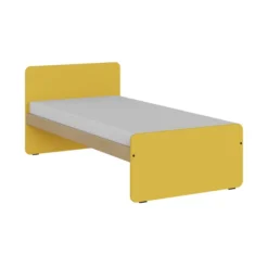 Lit panneau - Odéos - 90 x 200 cm - sommier panneau long pans Hêtre Verni Naturel - adapté PMR