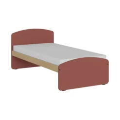 Lit panneau - Odéos - 90 x 190 cm - sommier panneau long pans Hêtre Verni Naturel - adapté PMR