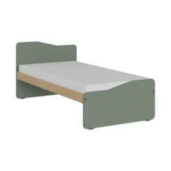 Lit panneau - Odéos - 90 x 190 cm - sommier panneau long pans Hêtre Verni Naturel - adapté PMR