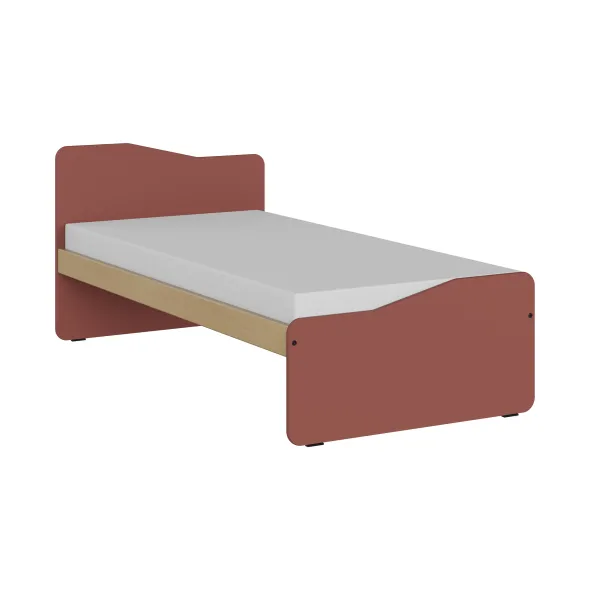 Lit panneau - Odéos - 90 x 190 cm - sommier panneau long pans Hêtre Verni Naturel - adapté PMR