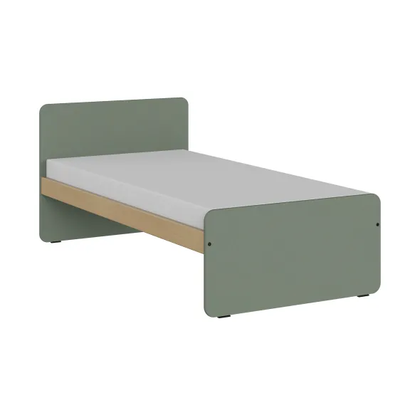 Lit panneau - Odéos - 90 x 190 cm - sommier panneau long pans Hêtre Verni Naturel - adapté PMR