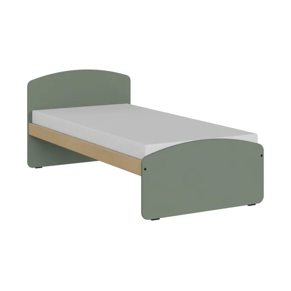 Lit panneau - Odéos - 90 x 190 cm - sommier panneau long pans Hêtre Verni Naturel - adapté PMR