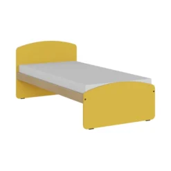 Lit panneau - Odéos - 90 x 210 cm - sommier panneau long pans Hêtre Verni Naturel - adapté PMR