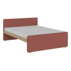 Lit panneau - Odéos - 140 x 190 cm - sommier panneau long pans Hêtre Verni Naturel - adapté PMR