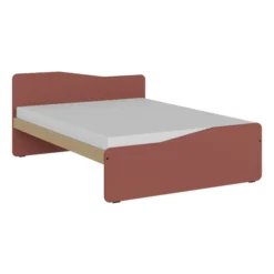 Lit panneau - Odéos - 140 x 190 cm - sommier panneau long pans Hêtre Verni Naturel - adapté PMR