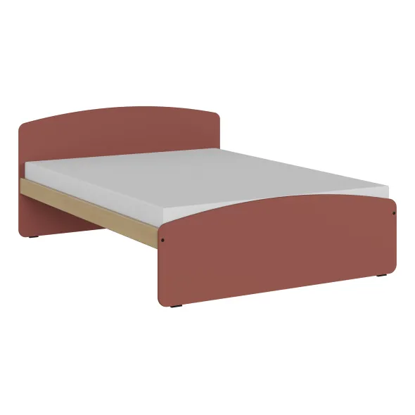 Lit panneau - Odéos - 140 x 190 cm - sommier panneau long pans Hêtre Verni Naturel - adapté PMR