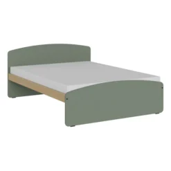 Lit panneau - Odéos - 140 x 190 cm - sommier panneau long pans Hêtre Verni Naturel - adapté PMR