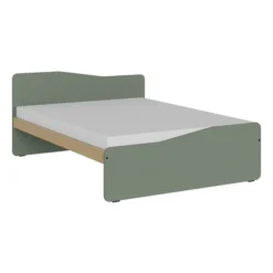 Lit panneau - Odéos - 140 x 190 cm - sommier panneau long pans Hêtre Verni Naturel - adapté PMR