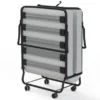 Lit pliant - Min-V1 - 86 x 197 cm - avec matelas housse textile enduit - matelas mousse ép. 10 cm