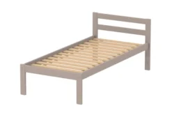 Lit 2 traverses - Naya - 140 x 190 cm - sommier à lattes rigides - hêtre teinté - adapté PMR