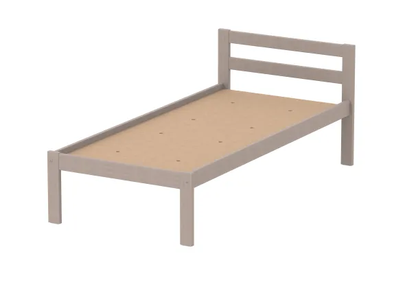 Lit 2 traverses - Naya - 90 x 210 cm - sommier panneau - hêtre teinté - adapté PMR