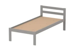 Lit 2 traverses - Naya - 90 x 210 cm - sommier panneau - hêtre teinté - adapté PMR
