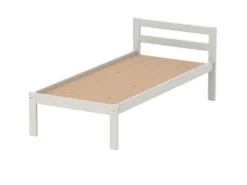 Lit 2 traverses - Naya - 90 x 210 cm - sommier panneau - hêtre teinté - adapté PMR