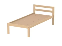 Lit 2 traverses - Naya - 140 x 200 cm - sommier panneau - hêtre verni naturel - adapté PMR