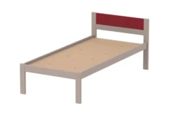 Lit tête panneau - Naya - 80 x 200 cm - sommier panneau - structure hêtre teinté - adapté PMR