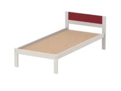Lit tête panneau - Naya - 80 x 200 cm - sommier panneau - structure hêtre teinté