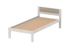 Lit tête panneau - Naya - 80 x 200 cm - sommier panneau - structure hêtre teinté