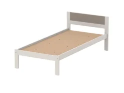 Lit tête panneau - Naya - 80 x 200 cm - sommier panneau - structure hêtre teinté
