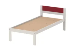 Lit tête panneau - Naya - 80 x 190 cm - sommier panneau - structure hêtre teinté - adapté PMR
