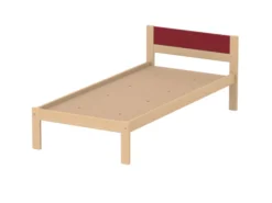 Lit tête panneau - Naya - 80 x 190 cm - sommier panneau - structure hêtre verni naturel