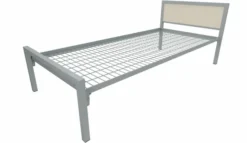 Lit tête panneau - Square - 90 x 200 cm - sommier métallique